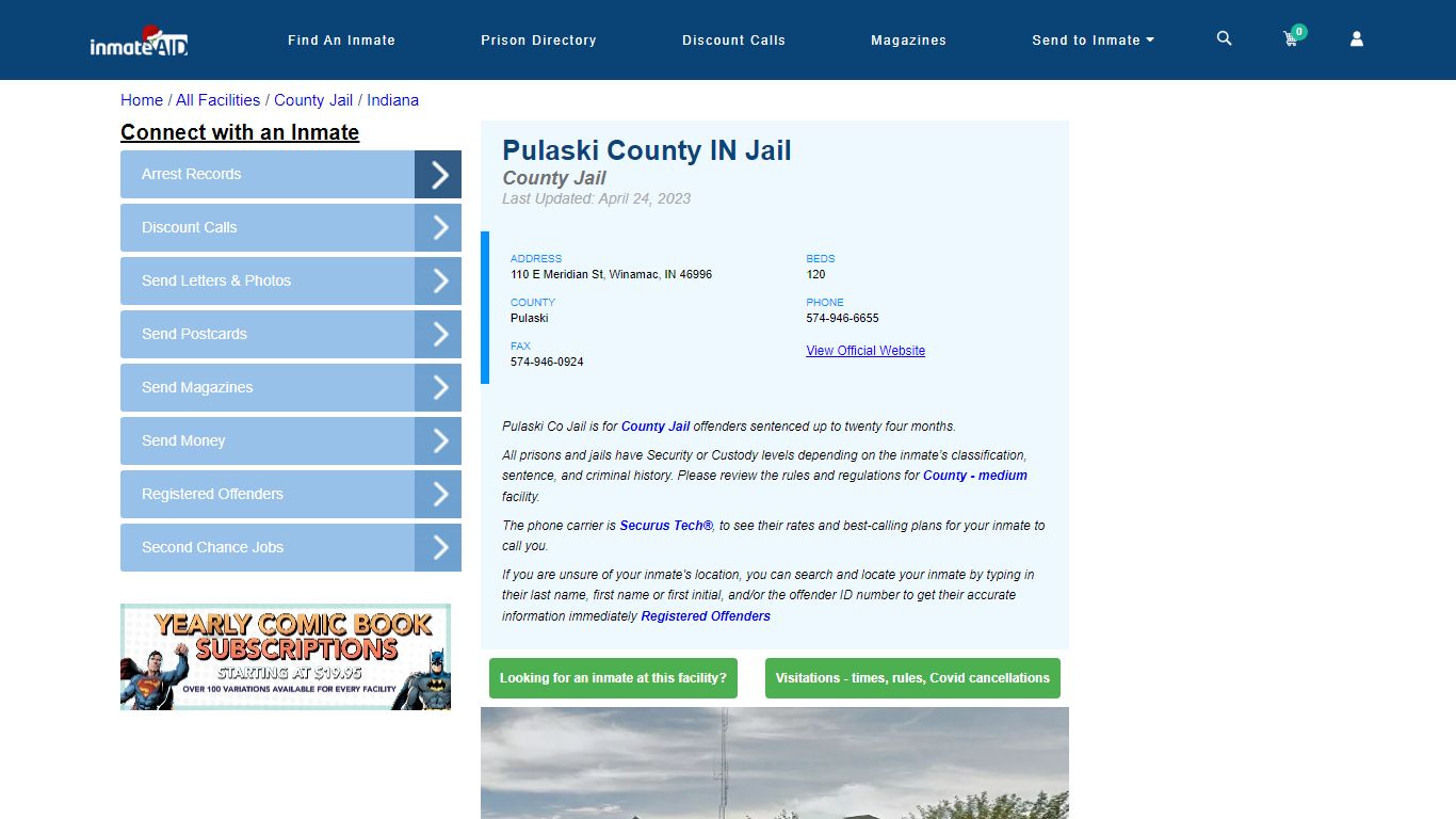 Pulaski County IN Jail - Inmate Locator - Winamac, IN