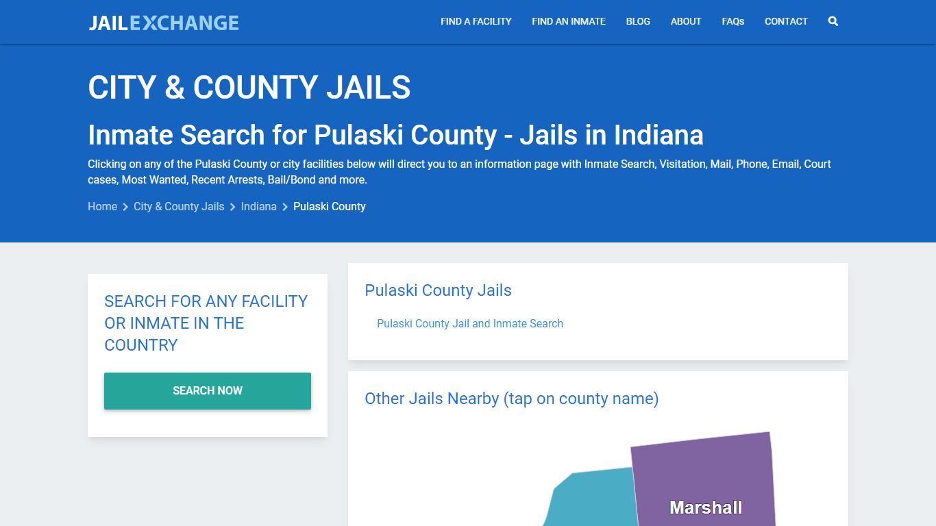 Inmate Search for Pulaski County | Jails in Indiana - Jail Exchange